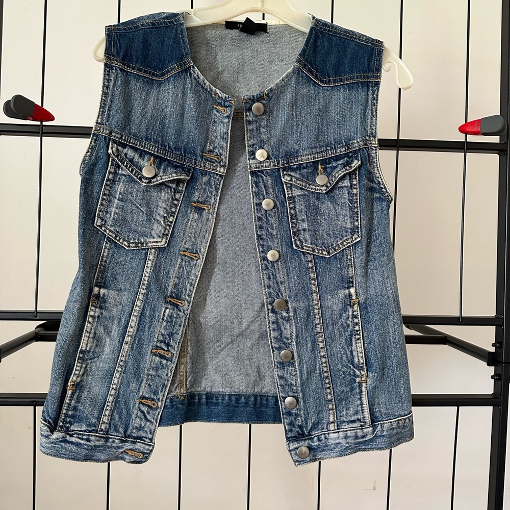 Forever 21 Light Blue Denim Vest